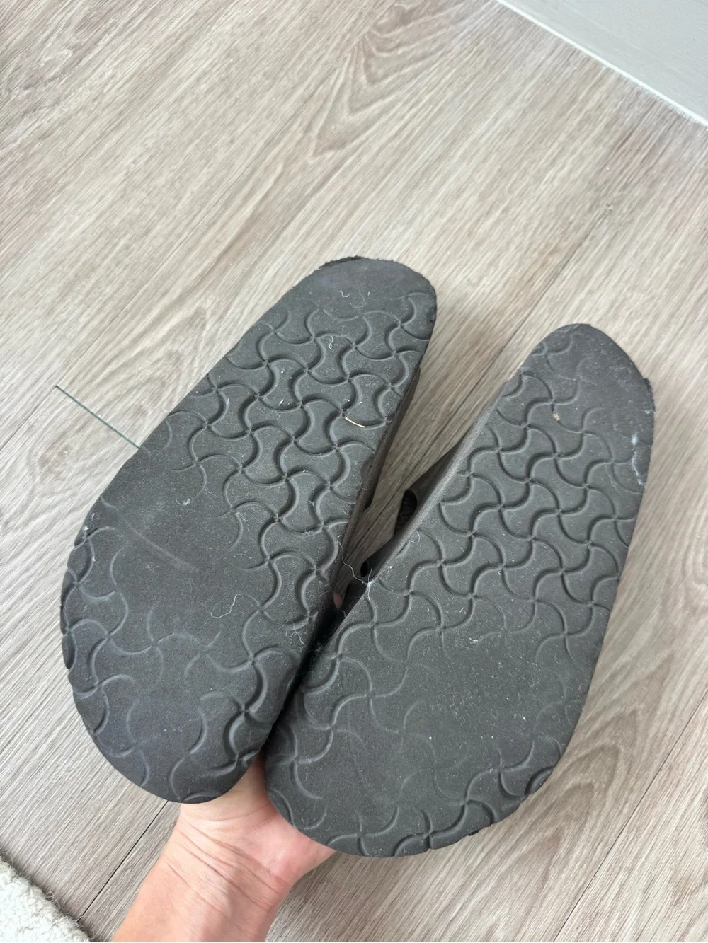 Birkenstock Brown Triple-Strap Slide Sandals